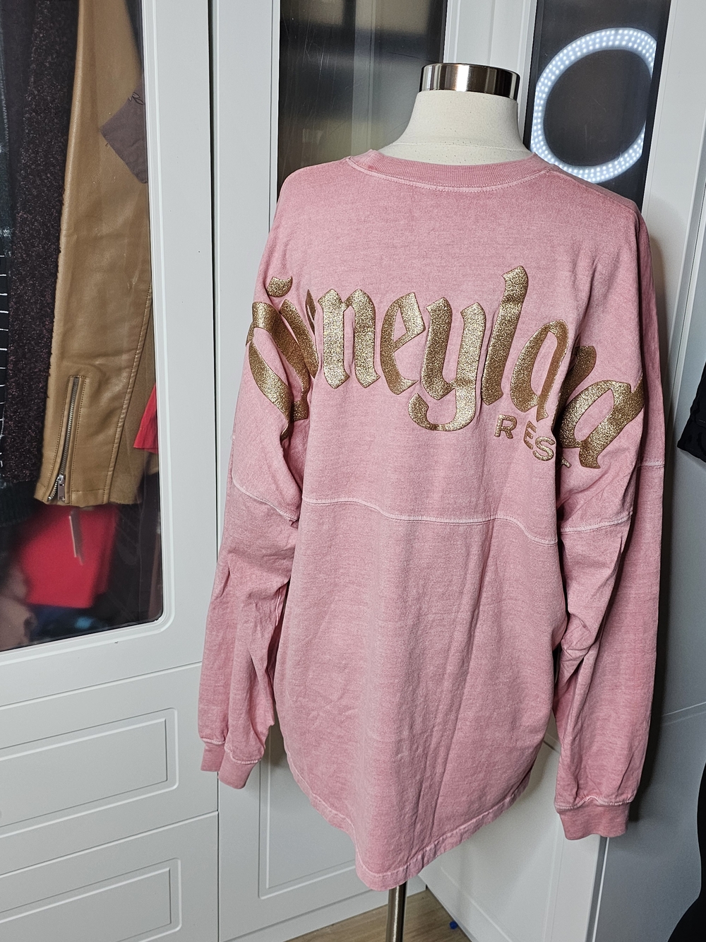 Disney Pink Long Sleeve Tee with Gold D Logo - Picture 5 of 7